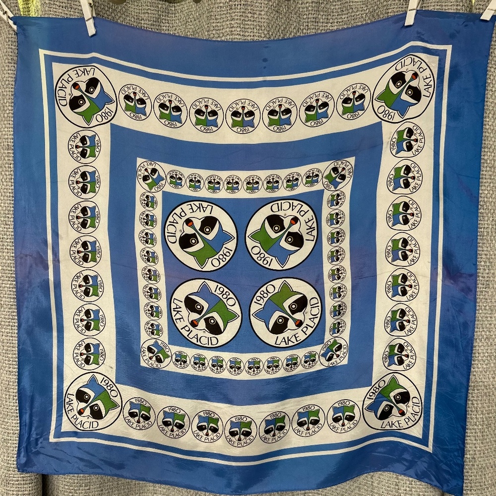 Vintage 1980 Lake Placid Olympic Scarf